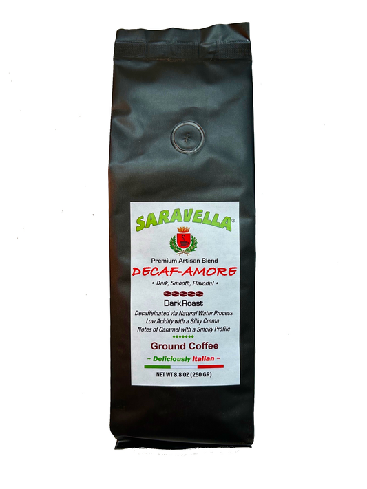 DECAF-AMORE Ground Coffee  /  8.8 ounce bag