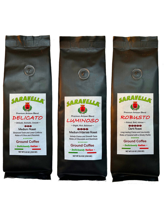 DELICATO, LUMINOSO, ROBUSTO – Ground Coffee Triple Gruppo